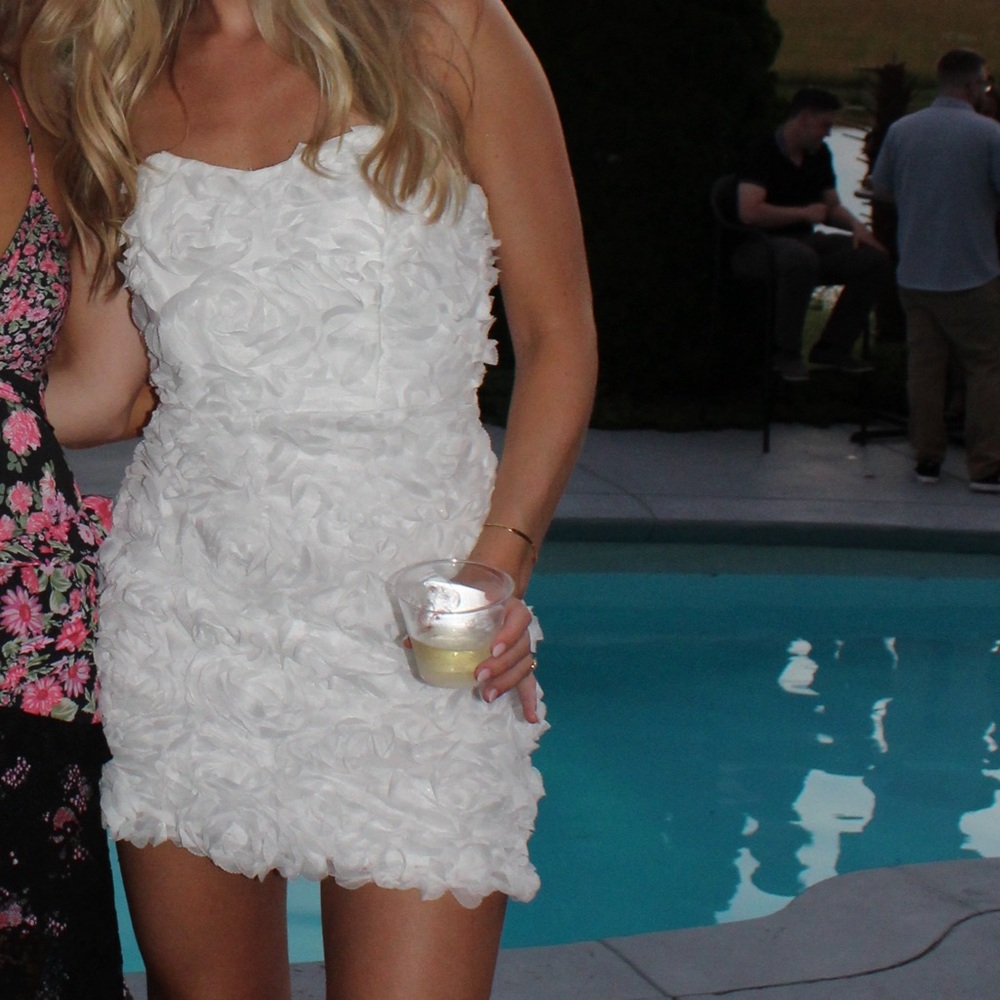 Strapless mini dress